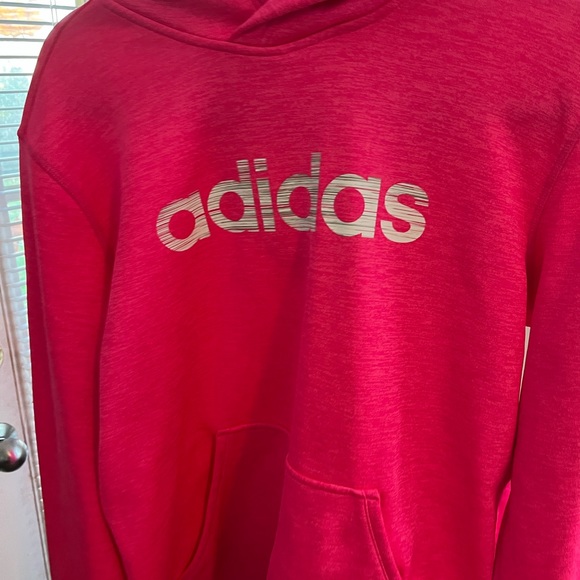 ADIDAS PRE-LOVED AUTHENTIC PINK COZY HOODIE SWEATSHIRT WITH KANGAROO POCKETS. - Picture 7 of 17